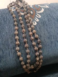 handmade fabric beads  long necklace single strand