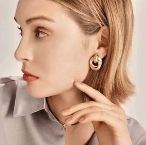 Chunky Gold Interlocking Hoop Earrings
