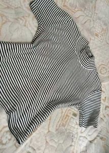 Striped Mock Neck Top