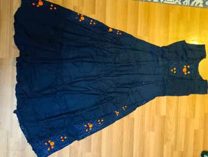 Stunning Navy Blue Embroidered Gown