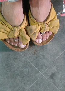 Yellow Bow Sandals