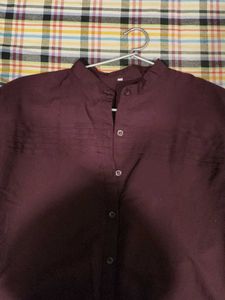 Burgundy Button-Up Shirt
