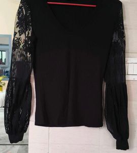 Very Fancy Net Sleeve Shein Top