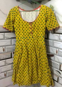Vibrant Yellow Printed Kurta