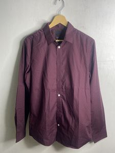 Men's Burgundy Printed Full Sleeve Shirt
