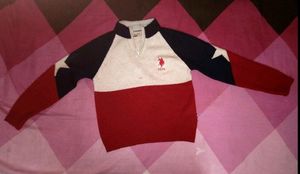 Chain On Neck Woollen Polo Sweater Branded Fo