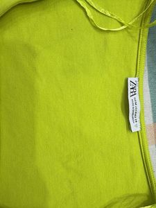 Lime Green Ruched Cropped Top