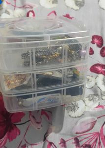 Assorted mystery box with jewellery, makeup etc