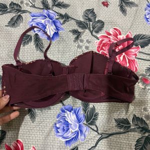 Burgundy Lace French Bra