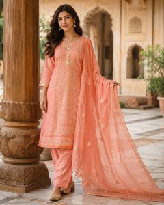 🍑Peach Cooler Suit Salwar Set