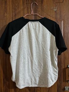 Grey Star Print Raglan T-Shirt