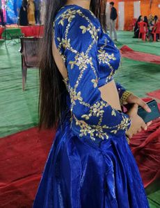 Blue Embroidered Lehenga Set