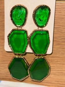 Emerald Green Gemstone Drop Earrings