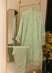 Elegant Mint Green Embroidered Kurta Set