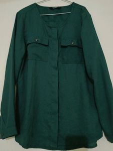 Green Colour Shirt Pattern Top