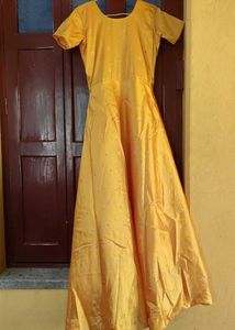 Beautiful Yellow Anarkali Suit Set