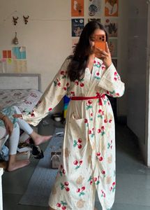 Cute Cherry Print Robe