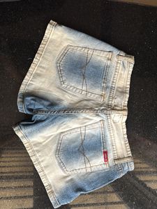 Blue Denim Shorts (Low waist)