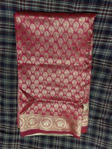 Gorgeous Pink Brocade Silk Saree