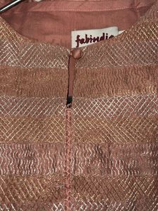 Fabindia Silk  Rose Pink Kurta with palazzo