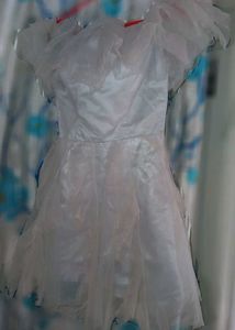 🩶Elegant grey tulle Ruffled Dress short gown