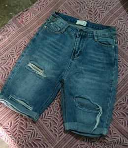 Distressed Denim Shorts