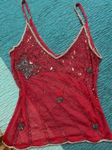 heavy handwork beaded jaipuri yk2 sheer top