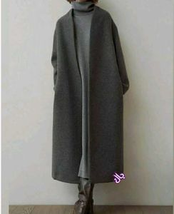 Elegant Grey Long Cardigan