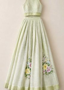 Tissue silk cotton Floral Lehenga Set