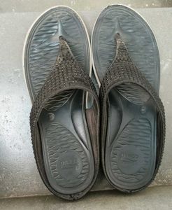 Sparkly Embellished Black Flip-Flops