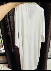 Elegant White Kurta with Gold Trim