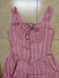 Cute Pink Striped Maxi Dress