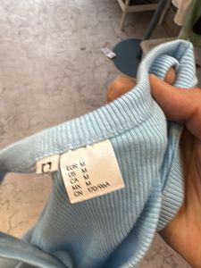Light Blue Ribbed Tank Top
