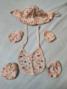 Baby Hat, Bib & Mittens Set