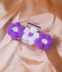 Crocheted Flower Hair Claw Clip