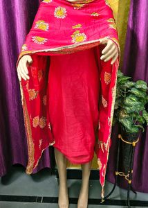 Elegant full Embroidered Red Dupatta