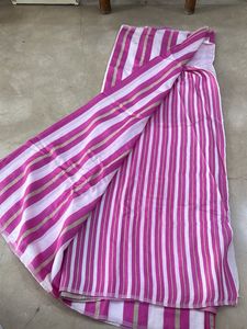 Pink &amp; White Striped Fabric