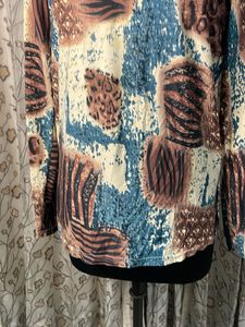 Abstract Print Long Sleeve Top