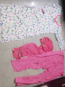 Floral Print Kurta with Dupatta