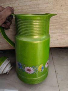 Floral Green Thermos Flask