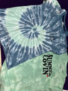 Combo Of Tie-Dye Graphic Tee For Girls