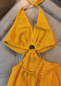 Yellow cutout Beach maxi  Dress