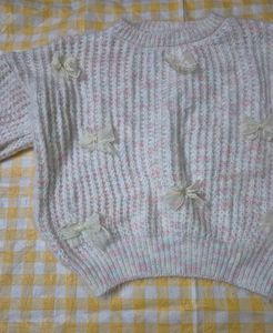Cute Bow Pink Sweater