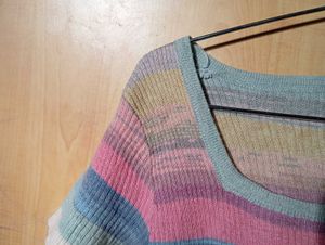 Striped Square Neck Knit Top