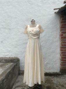 Elegant Cream Maxi Dress