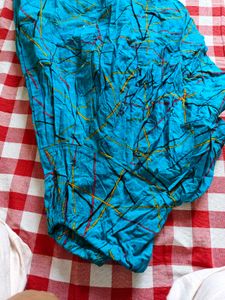 Teal Patiyala  with Abstract Print