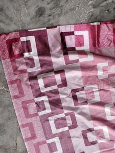 Pink Geometric Print Curtain