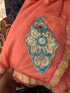 Elegant Pink Embroidered Saree