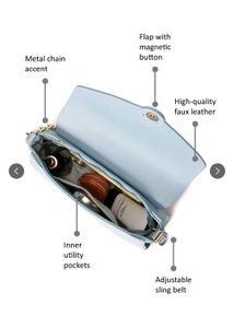 🩵 Fastrack Crossbody Bag with Gold Chain