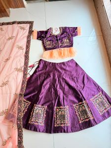 Purple Lehenga Choli Set with Dupatta